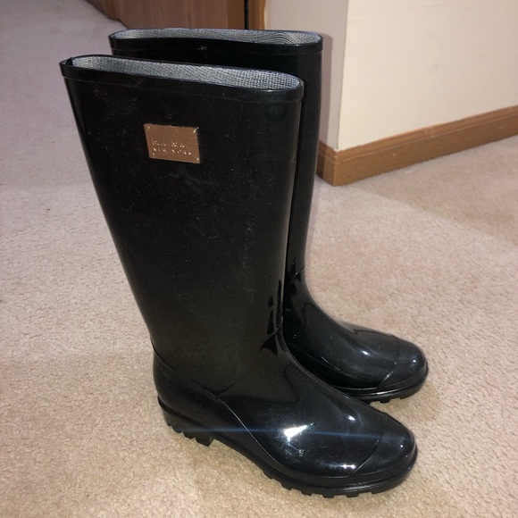 Nicole Miller Shoes - Nicole Miller Glossy Black Rain Boots